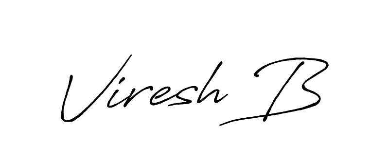 The best way (Antro_Vectra_Bolder) to make a short signature is to pick only two or three words in your name. The name Viresh B include a total of six letters. For converting this name. Viresh B signature style 7 images and pictures png