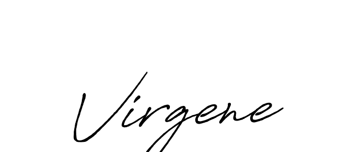 Make a beautiful signature design for name Virgene. With this signature (Antro_Vectra_Bolder) style, you can create a handwritten signature for free. Virgene signature style 7 images and pictures png