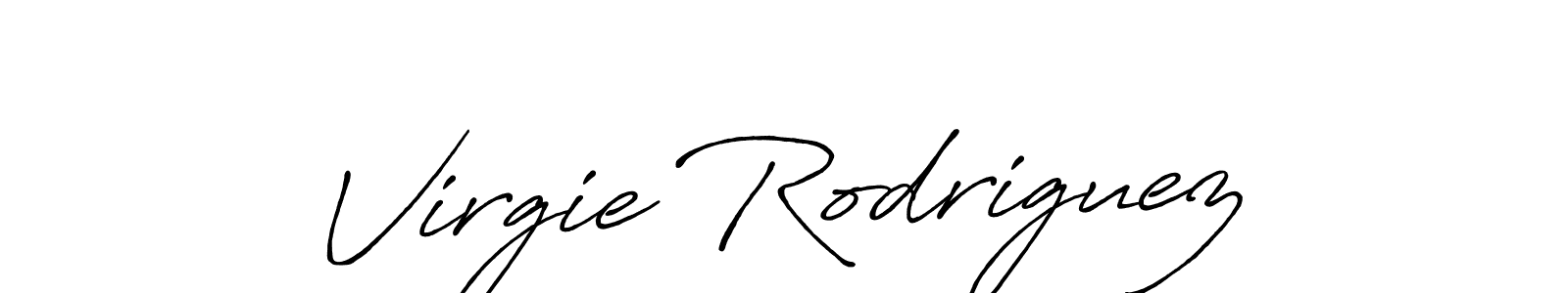 Virgie Rodriguez stylish signature style. Best Handwritten Sign (Antro_Vectra_Bolder) for my name. Handwritten Signature Collection Ideas for my name Virgie Rodriguez. Virgie Rodriguez signature style 7 images and pictures png