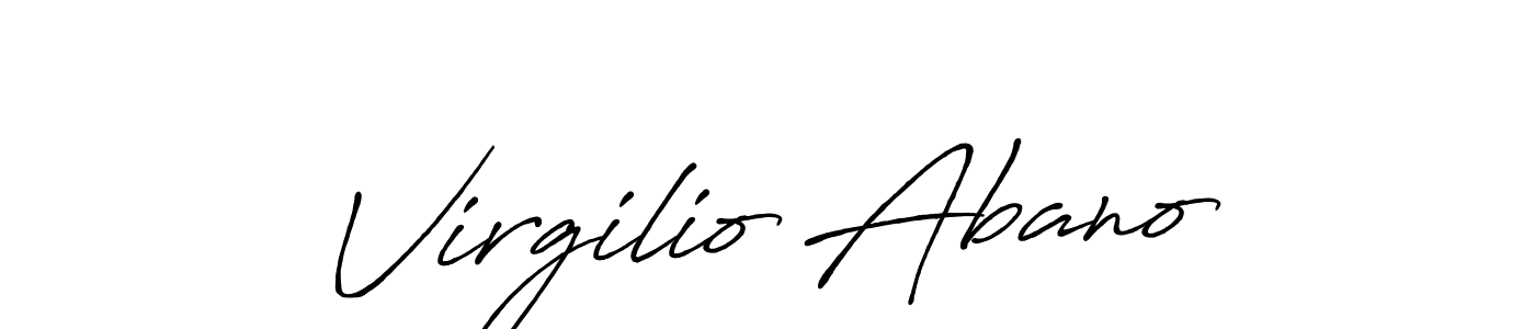 Make a beautiful signature design for name Virgilio Abano. With this signature (Antro_Vectra_Bolder) style, you can create a handwritten signature for free. Virgilio Abano signature style 7 images and pictures png