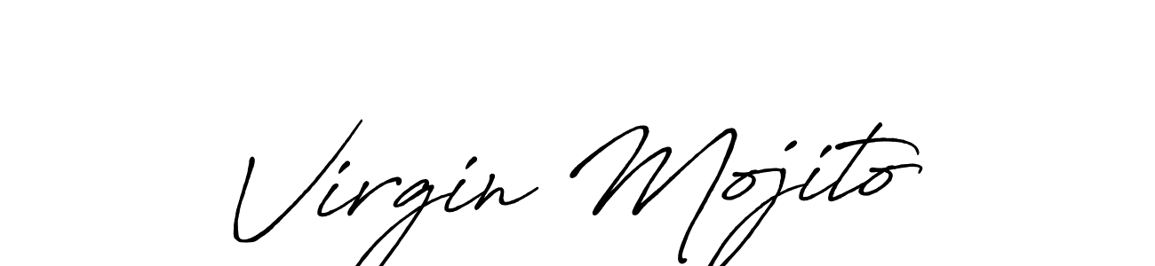 Design your own signature with our free online signature maker. With this signature software, you can create a handwritten (Antro_Vectra_Bolder) signature for name Virgin Mojito. Virgin Mojito signature style 7 images and pictures png