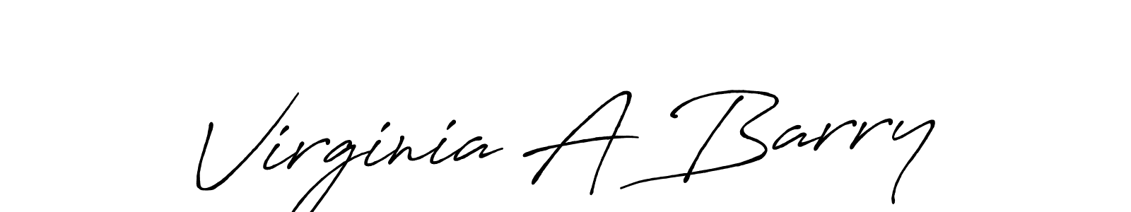 Create a beautiful signature design for name Virginia A Barry. With this signature (Antro_Vectra_Bolder) fonts, you can make a handwritten signature for free. Virginia A Barry signature style 7 images and pictures png