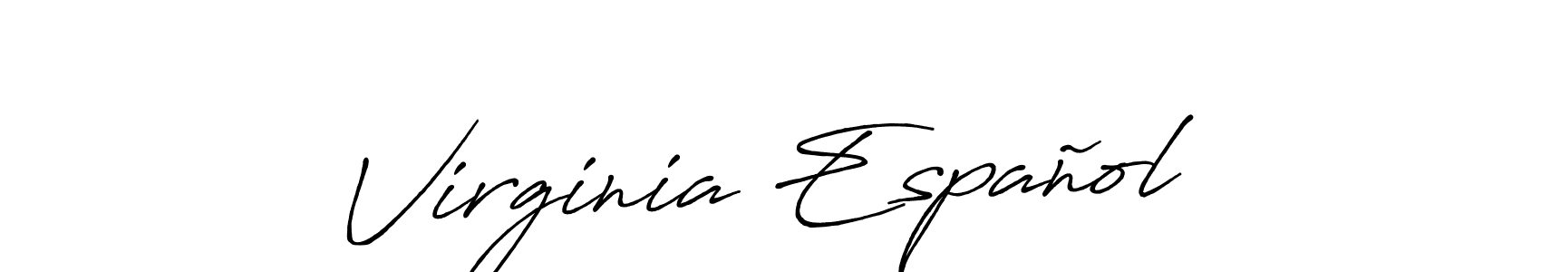 Design your own signature with our free online signature maker. With this signature software, you can create a handwritten (Antro_Vectra_Bolder) signature for name Virginia Español. Virginia Español signature style 7 images and pictures png