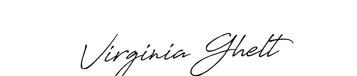 Virginia Ghelt stylish signature style. Best Handwritten Sign (Antro_Vectra_Bolder) for my name. Handwritten Signature Collection Ideas for my name Virginia Ghelt. Virginia Ghelt signature style 7 images and pictures png