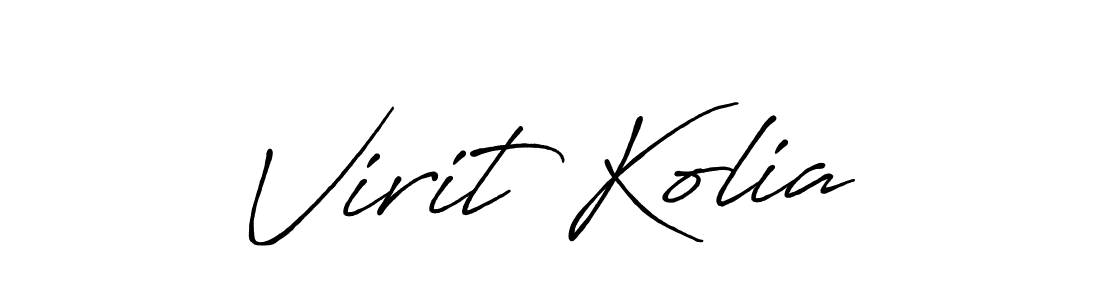 Antro_Vectra_Bolder is a professional signature style that is perfect for those who want to add a touch of class to their signature. It is also a great choice for those who want to make their signature more unique. Get Virit Kolia name to fancy signature for free. Virit Kolia signature style 7 images and pictures png