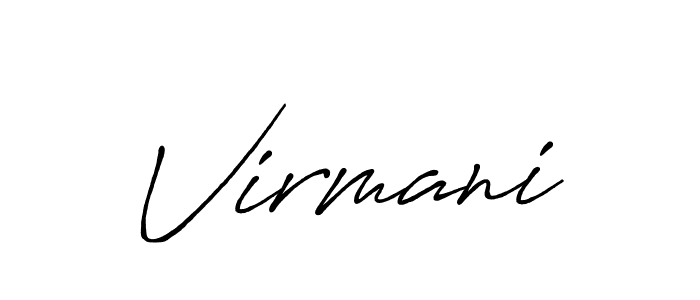 How to make Virmani signature? Antro_Vectra_Bolder is a professional autograph style. Create handwritten signature for Virmani name. Virmani signature style 7 images and pictures png