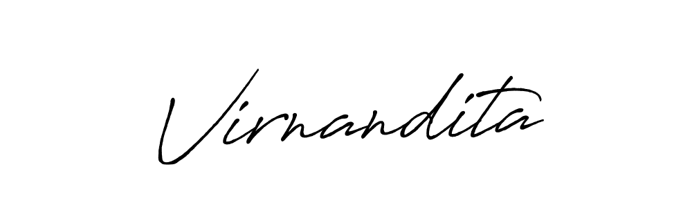 How to make Virnandita name signature. Use Antro_Vectra_Bolder style for creating short signs online. This is the latest handwritten sign. Virnandita signature style 7 images and pictures png