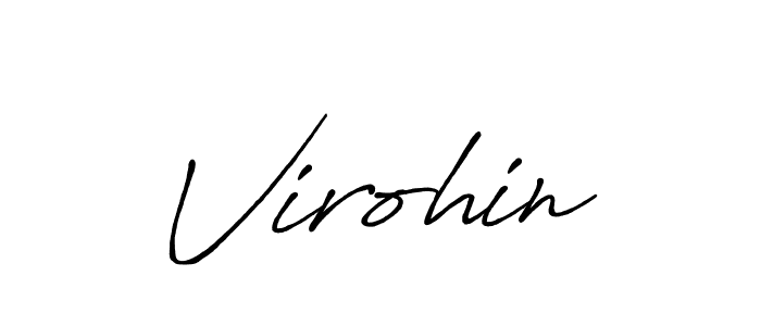 The best way (Antro_Vectra_Bolder) to make a short signature is to pick only two or three words in your name. The name Virohin include a total of six letters. For converting this name. Virohin signature style 7 images and pictures png