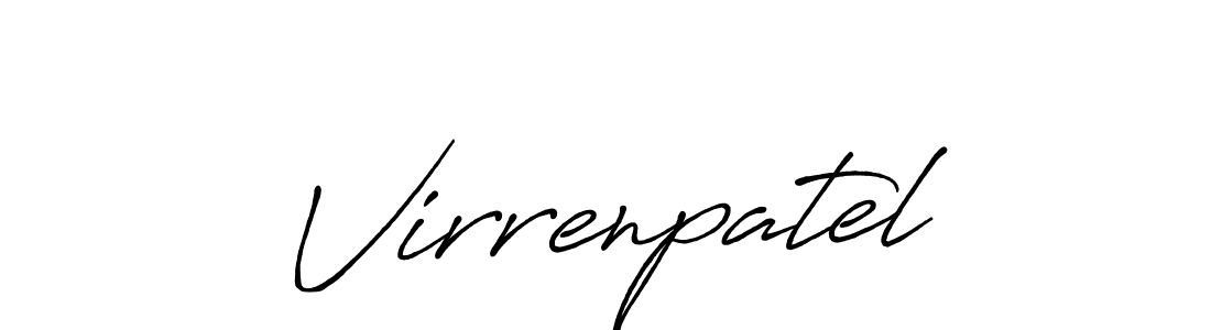 Virrenpatel stylish signature style. Best Handwritten Sign (Antro_Vectra_Bolder) for my name. Handwritten Signature Collection Ideas for my name Virrenpatel. Virrenpatel signature style 7 images and pictures png