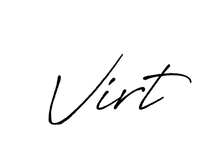 How to make Virt name signature. Use Antro_Vectra_Bolder style for creating short signs online. This is the latest handwritten sign. Virt signature style 7 images and pictures png