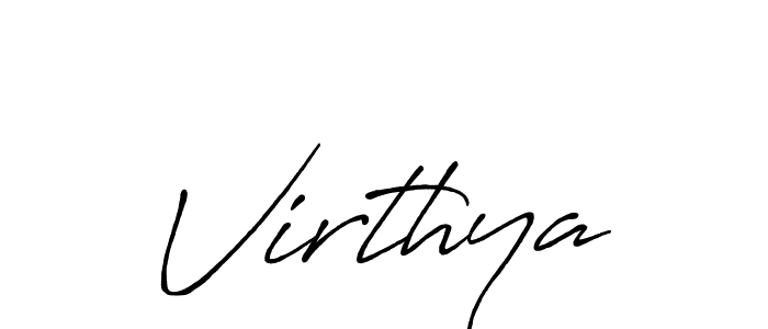 Create a beautiful signature design for name Virthya. With this signature (Antro_Vectra_Bolder) fonts, you can make a handwritten signature for free. Virthya signature style 7 images and pictures png