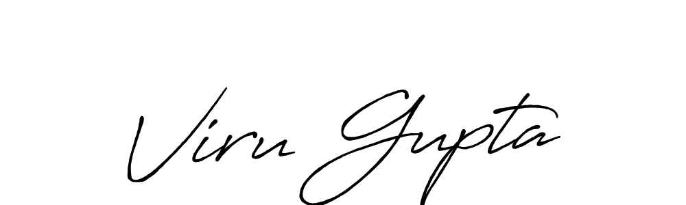 Viru Gupta stylish signature style. Best Handwritten Sign (Antro_Vectra_Bolder) for my name. Handwritten Signature Collection Ideas for my name Viru Gupta. Viru Gupta signature style 7 images and pictures png