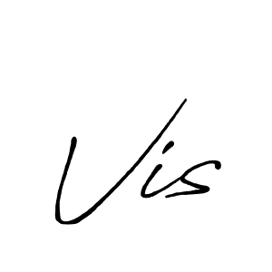 Design your own signature with our free online signature maker. With this signature software, you can create a handwritten (Antro_Vectra_Bolder) signature for name Vis. Vis signature style 7 images and pictures png