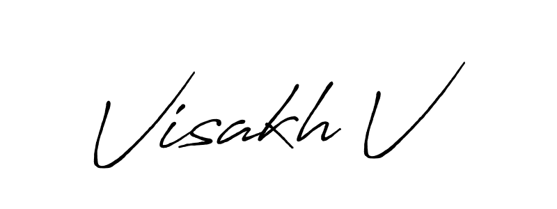 How to make Visakh V name signature. Use Antro_Vectra_Bolder style for creating short signs online. This is the latest handwritten sign. Visakh V signature style 7 images and pictures png