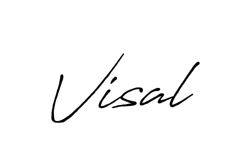 Visal stylish signature style. Best Handwritten Sign (Antro_Vectra_Bolder) for my name. Handwritten Signature Collection Ideas for my name Visal. Visal signature style 7 images and pictures png
