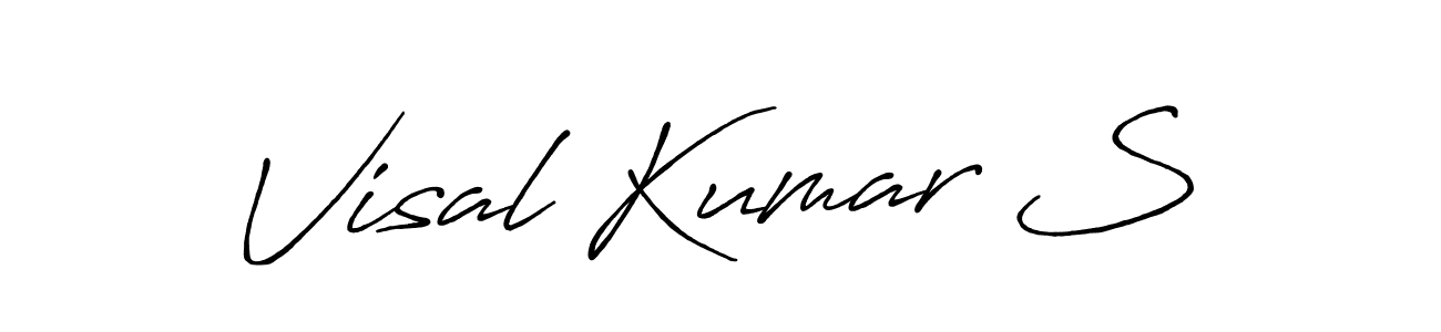 Antro_Vectra_Bolder is a professional signature style that is perfect for those who want to add a touch of class to their signature. It is also a great choice for those who want to make their signature more unique. Get Visal Kumar S name to fancy signature for free. Visal Kumar S signature style 7 images and pictures png