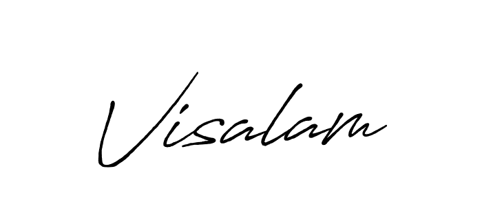 Design your own signature with our free online signature maker. With this signature software, you can create a handwritten (Antro_Vectra_Bolder) signature for name Visalam. Visalam signature style 7 images and pictures png