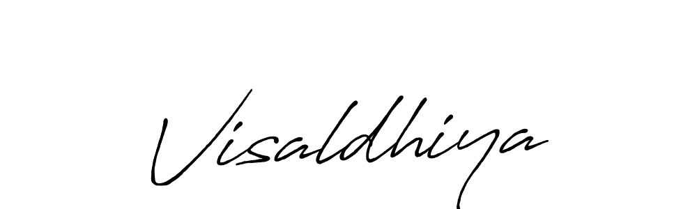Make a beautiful signature design for name Visaldhiya. With this signature (Antro_Vectra_Bolder) style, you can create a handwritten signature for free. Visaldhiya signature style 7 images and pictures png