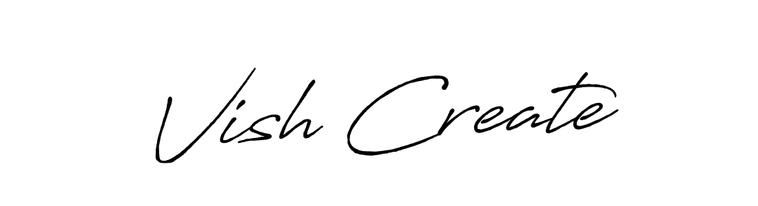 Also we have Vish Create name is the best signature style. Create professional handwritten signature collection using Antro_Vectra_Bolder autograph style. Vish Create signature style 7 images and pictures png