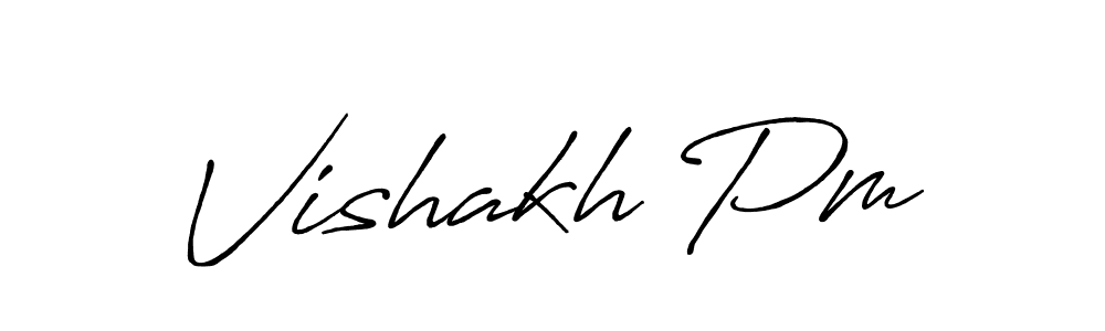 How to make Vishakh Pm name signature. Use Antro_Vectra_Bolder style for creating short signs online. This is the latest handwritten sign. Vishakh Pm signature style 7 images and pictures png