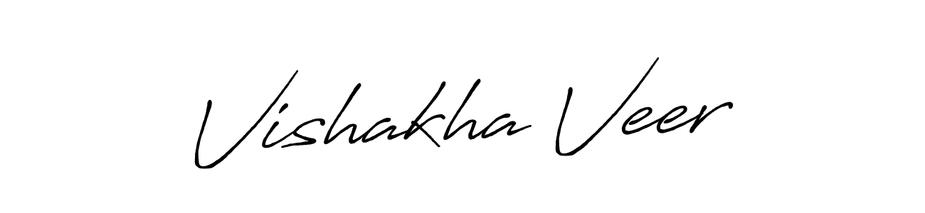 How to make Vishakha Veer name signature. Use Antro_Vectra_Bolder style for creating short signs online. This is the latest handwritten sign. Vishakha Veer signature style 7 images and pictures png