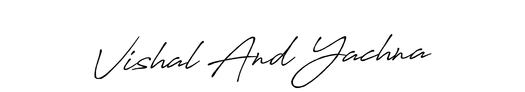 Similarly Antro_Vectra_Bolder is the best handwritten signature design. Signature creator online .You can use it as an online autograph creator for name Vishal And Yachna. Vishal And Yachna signature style 7 images and pictures png