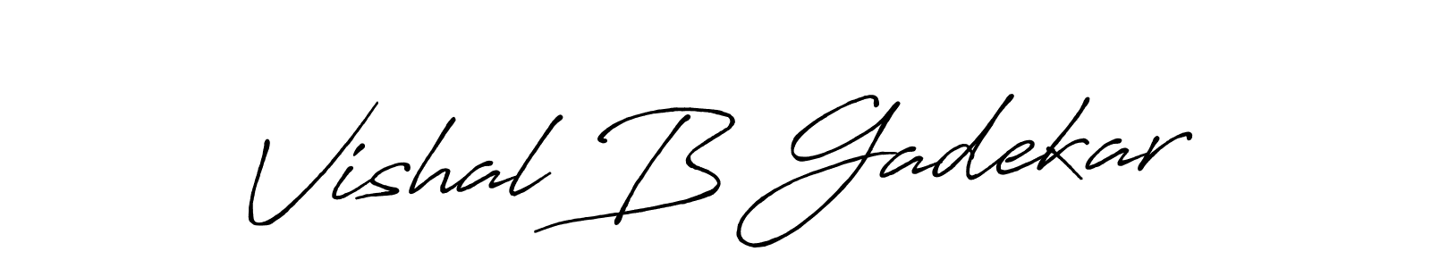 The best way (Antro_Vectra_Bolder) to make a short signature is to pick only two or three words in your name. The name Vishal B Gadekar include a total of six letters. For converting this name. Vishal B Gadekar signature style 7 images and pictures png