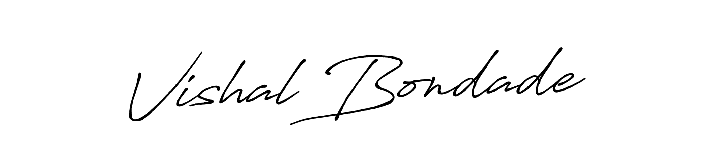 Create a beautiful signature design for name Vishal Bondade. With this signature (Antro_Vectra_Bolder) fonts, you can make a handwritten signature for free. Vishal Bondade signature style 7 images and pictures png