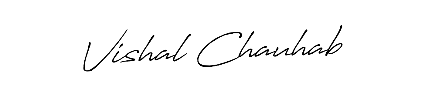 The best way (Antro_Vectra_Bolder) to make a short signature is to pick only two or three words in your name. The name Vishal Chauhab include a total of six letters. For converting this name. Vishal Chauhab signature style 7 images and pictures png