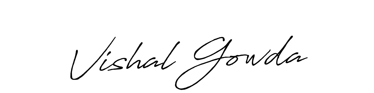 Vishal Gowda stylish signature style. Best Handwritten Sign (Antro_Vectra_Bolder) for my name. Handwritten Signature Collection Ideas for my name Vishal Gowda. Vishal Gowda signature style 7 images and pictures png
