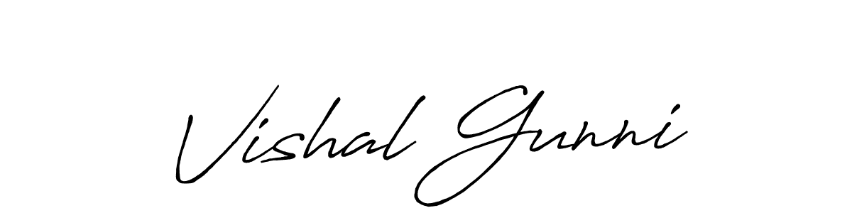 Antro_Vectra_Bolder is a professional signature style that is perfect for those who want to add a touch of class to their signature. It is also a great choice for those who want to make their signature more unique. Get Vishal Gunni name to fancy signature for free. Vishal Gunni signature style 7 images and pictures png