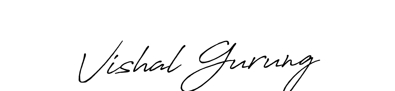 Design your own signature with our free online signature maker. With this signature software, you can create a handwritten (Antro_Vectra_Bolder) signature for name Vishal Gurung. Vishal Gurung signature style 7 images and pictures png