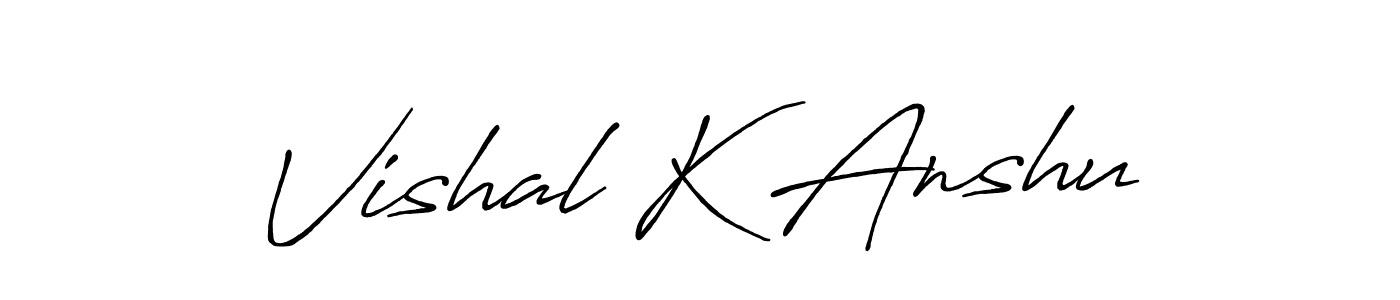 You should practise on your own different ways (Antro_Vectra_Bolder) to write your name (Vishal K Anshu) in signature. don't let someone else do it for you. Vishal K Anshu signature style 7 images and pictures png