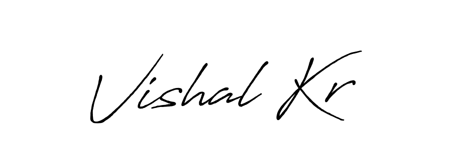 How to make Vishal Kr name signature. Use Antro_Vectra_Bolder style for creating short signs online. This is the latest handwritten sign. Vishal Kr signature style 7 images and pictures png