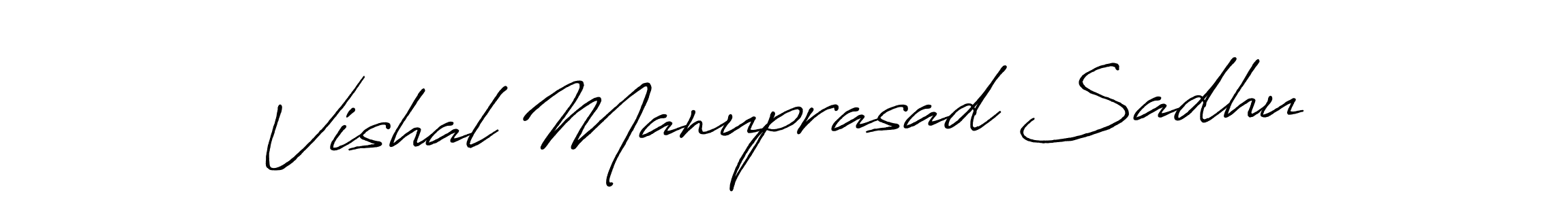 The best way (Antro_Vectra_Bolder) to make a short signature is to pick only two or three words in your name. The name Vishal Manuprasad Sadhu include a total of six letters. For converting this name. Vishal Manuprasad Sadhu signature style 7 images and pictures png
