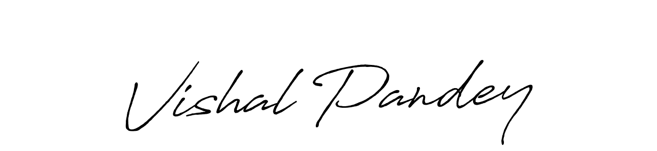 Vishal Pandey stylish signature style. Best Handwritten Sign (Antro_Vectra_Bolder) for my name. Handwritten Signature Collection Ideas for my name Vishal Pandey. Vishal Pandey signature style 7 images and pictures png