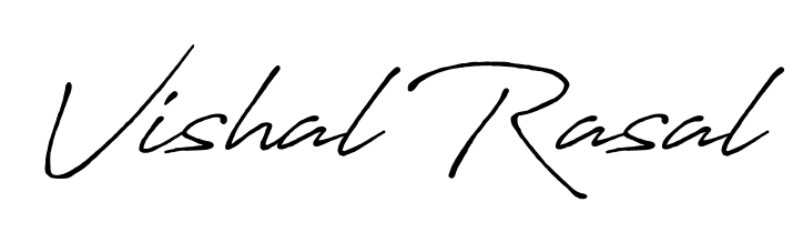 A dynamic signature style for Vishal Rasal using Antro_Vectra_Bolder script. Designed to look authentic, handwritten, and professional. Vishal Rasal signature style 7 images and pictures png