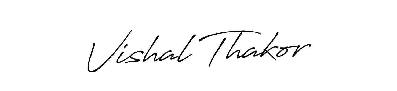 Create a beautiful signature design for name Vishal Thakor. With this signature (Antro_Vectra_Bolder) fonts, you can make a handwritten signature for free. Vishal Thakor signature style 7 images and pictures png