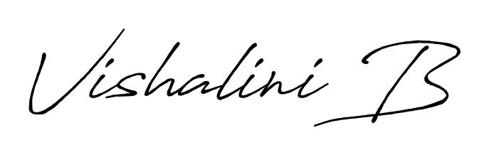 Practice writing Vishalini B with the flow of Antro_Vectra_Bolder lettering. A fantastic source of inspiration for developing your personal signature style. Vishalini B signature style 7 images and pictures png