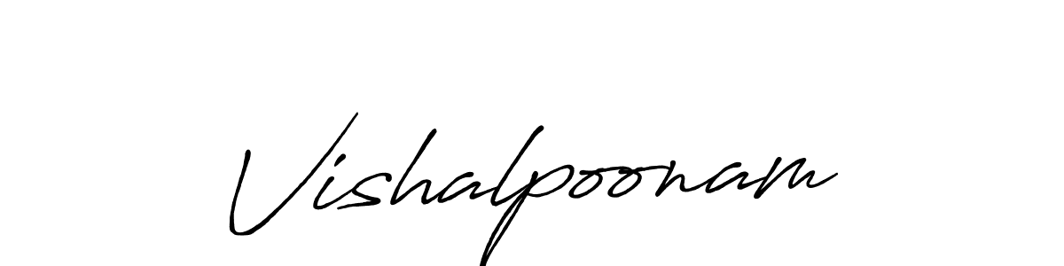 How to make Vishalpoonam name signature. Use Antro_Vectra_Bolder style for creating short signs online. This is the latest handwritten sign. Vishalpoonam signature style 7 images and pictures png