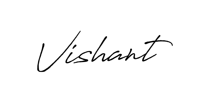 How to make Vishant signature? Antro_Vectra_Bolder is a professional autograph style. Create handwritten signature for Vishant name. Vishant signature style 7 images and pictures png