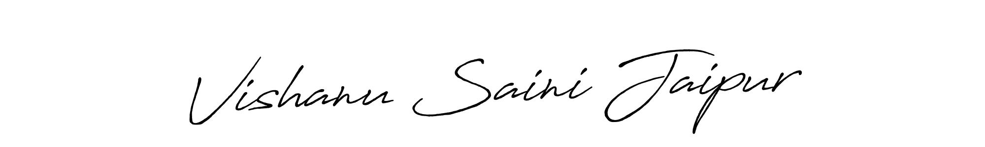 How to make Vishanu Saini Jaipur name signature. Use Antro_Vectra_Bolder style for creating short signs online. This is the latest handwritten sign. Vishanu Saini Jaipur signature style 7 images and pictures png