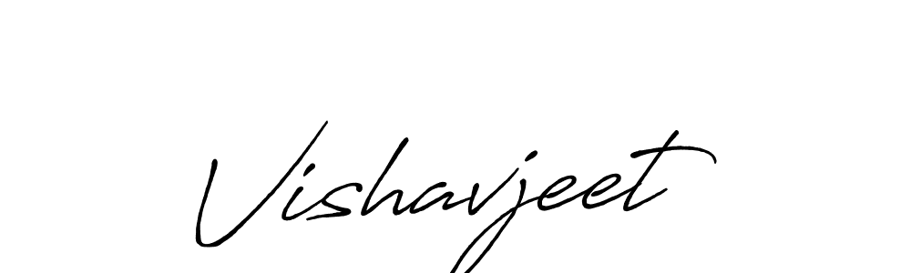 How to make Vishavjeet signature? Antro_Vectra_Bolder is a professional autograph style. Create handwritten signature for Vishavjeet name. Vishavjeet signature style 7 images and pictures png