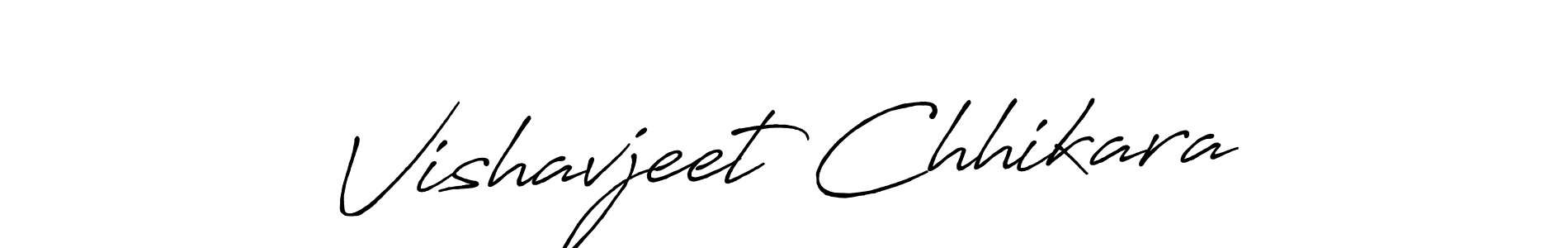 Create a beautiful signature design for name Vishavjeet Chhikara. With this signature (Antro_Vectra_Bolder) fonts, you can make a handwritten signature for free. Vishavjeet Chhikara signature style 7 images and pictures png