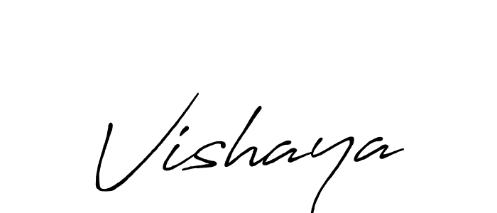 Use a signature maker to create a handwritten signature online. With this signature software, you can design (Antro_Vectra_Bolder) your own signature for name Vishaya. Vishaya signature style 7 images and pictures png