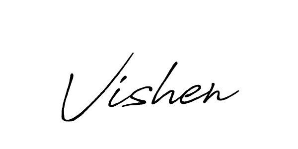 Vishen stylish signature style. Best Handwritten Sign (Antro_Vectra_Bolder) for my name. Handwritten Signature Collection Ideas for my name Vishen. Vishen signature style 7 images and pictures png