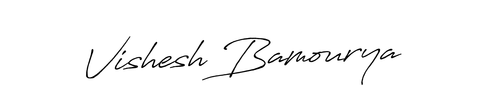 How to make Vishesh Bamourya signature? Antro_Vectra_Bolder is a professional autograph style. Create handwritten signature for Vishesh Bamourya name. Vishesh Bamourya signature style 7 images and pictures png