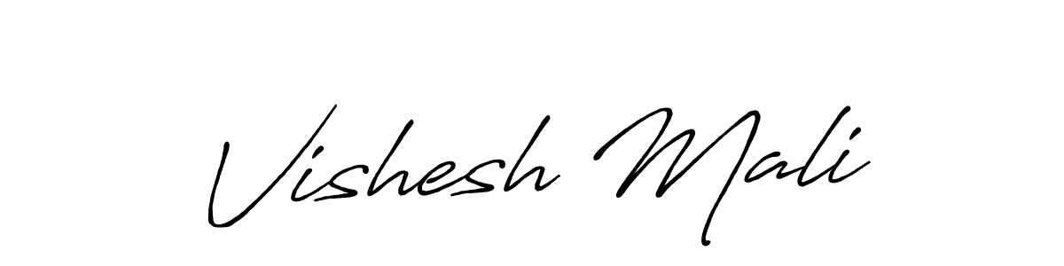 Make a beautiful signature design for name Vishesh Mali. With this signature (Antro_Vectra_Bolder) style, you can create a handwritten signature for free. Vishesh Mali signature style 7 images and pictures png