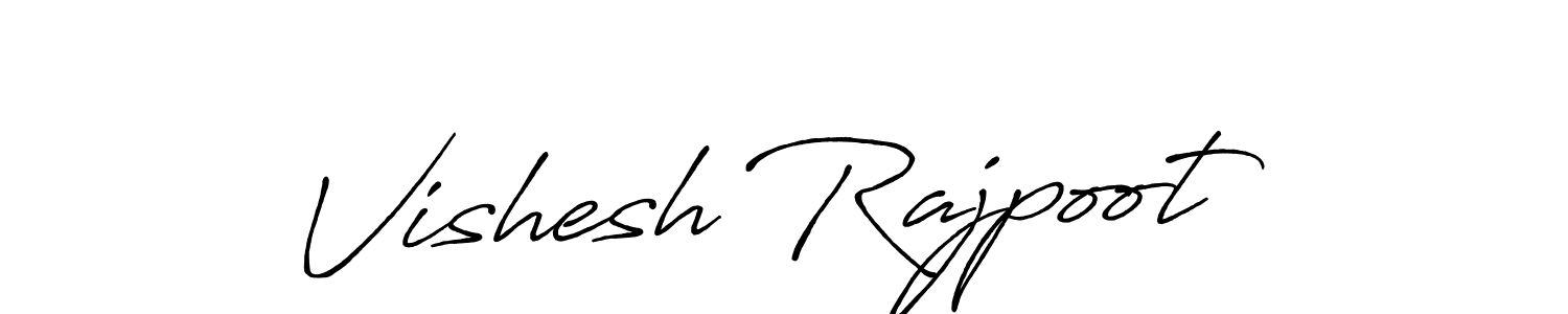 Make a beautiful signature design for name Vishesh Rajpoot. With this signature (Antro_Vectra_Bolder) style, you can create a handwritten signature for free. Vishesh Rajpoot signature style 7 images and pictures png