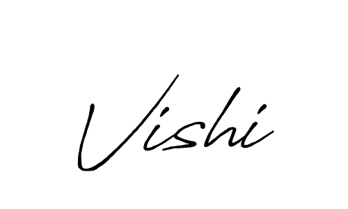 Vishi stylish signature style. Best Handwritten Sign (Antro_Vectra_Bolder) for my name. Handwritten Signature Collection Ideas for my name Vishi. Vishi signature style 7 images and pictures png